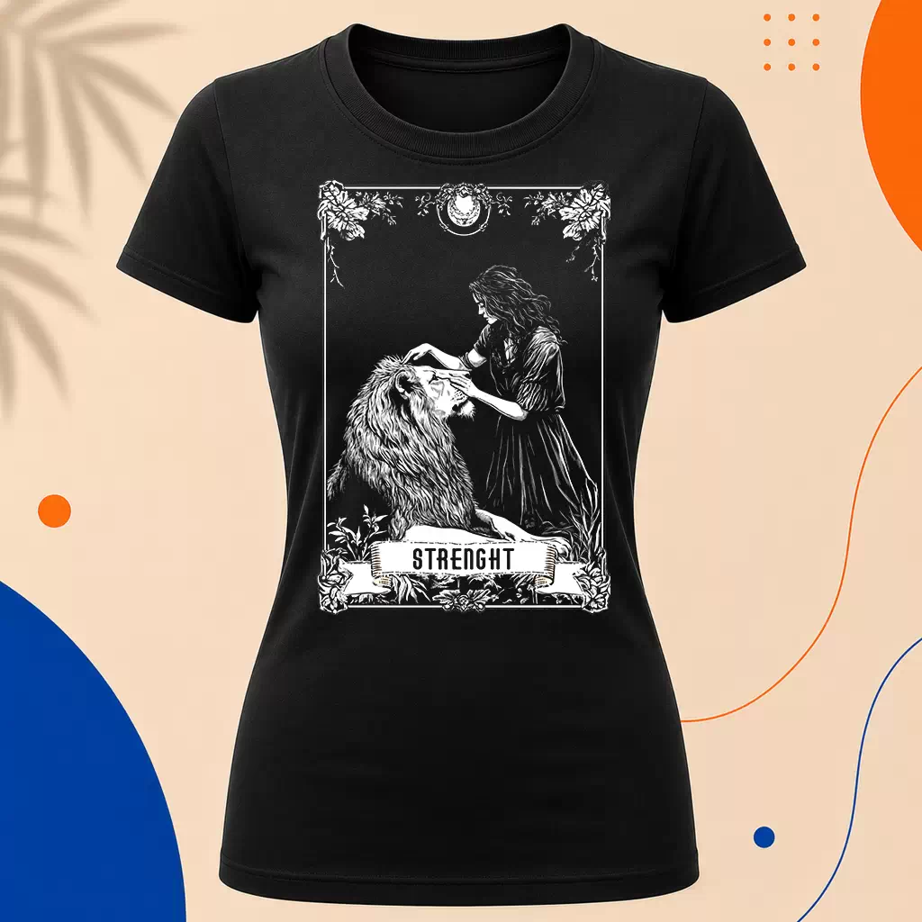 Dámské tričko - Strenght - Síla - Tarot - Velká Arkána